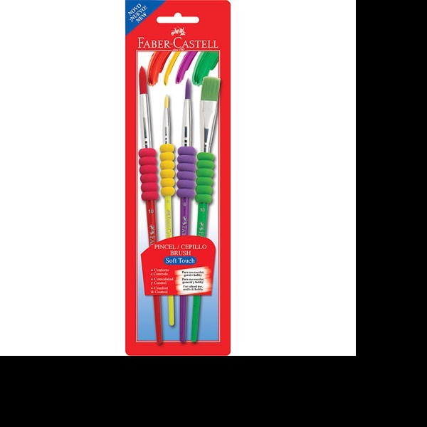 PINCEL ESCOLAR FABER P.SINT. BLISTER C4 PZAS